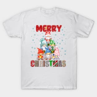 Merry Christmas Gnome Family Funny Xmas Tree Women Men Kids T-Shirt